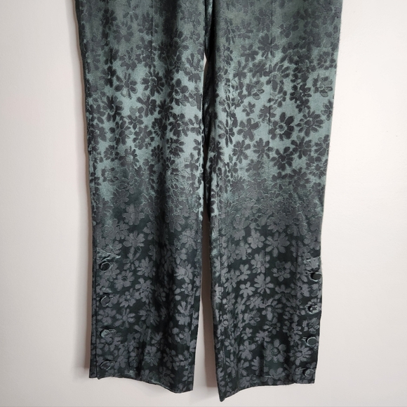 RAG & BONE Jarvis Floral Jacquard Trousers In Grey Forest Size 6 - Picture 4 of 16